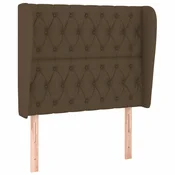 Vidaxl Vzglavje z ušesi temno rjavo 103x23x118/128 cm blago