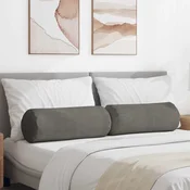 vidaXL Blazine 2 pcs Svetlo siva O 25 x 70 cm Žametna tkanina