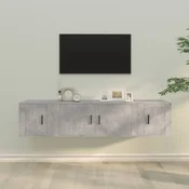 3-dijelni set TV ormarica siva betona konstruirano drvo