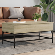 Stolic za kavu boja hrasta 100 x 50 x 45 cm od drva i metala