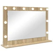 Vidaxl Ogledalo za toaletno mizico Sonoma hrast 80 x 55 x 18 cm