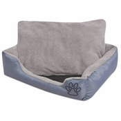 vidaXL Krevet za pse s podstavljenim jastukom velicina L sivi