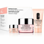 Clinique Ženski poklon set Hydrate & Glow (Moisture Surge Intense 72H Hydrator 50ml+ Overnight Maska 30ml +  Krema za prodručje oko očiju 5ml)