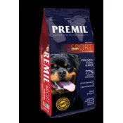 PREMIL Suva hrana za odrasle pse sa ukusom piletine, tune i pirinca Sport, 15kg