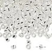 Kašaste perle (seed beads) 4 mm providna sa srebrnom linijom providna