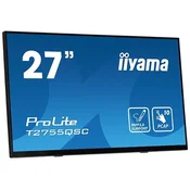 iiyama ProLite T2755QSC-B1 računalniški monitor 68,6 cm (27) 2560 x 1440 slikovnih pik Quad HD LCD Zaslon na dotik Črna
