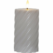 Siva voštana LED svijeca Star Trading Flamme Swirl, visina 15 cm