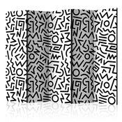 artgeist Paravan Black And White Maze I, 5-Delni, Dvostranski