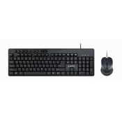 Gembird KBS-UM-04, Standardna velicina (100 %), USB, QWERTY, Crno, Miš priložen