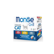 MONGE Sos za sterilisane macke Grill Sterilised Cat Multipack 12x85g teletina, petlic, pas