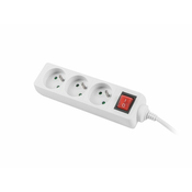 Lanberg LANBERG POWER STRIP 3M WHITE, 3X 230V PL, WITH SWITCH