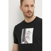 Pamučna majica Calvin Klein za muškarce, boja: crna, s tiskom, K10K113108