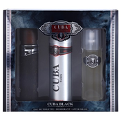 Cuba Black darovni set toaletna voda 100 ml + vodica poslije brijanja 100 ml + dezodorans 200 ml za muškarce