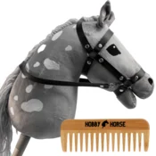 shumee HOBBYHORSE PALČKA A4 KONJSKA PALČKA KONJSKA GLAVA Z GRIVO SIVO-BELA + GLAVNIK [M-HOBBYHORSE407]