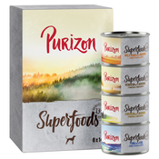 Purizon 6 x 140 g / 200 g / 300 g / 400 g po sniženoj cijeni! - Superfoods: Mješovito pakiranje (2xpiletina, 2xtuna, 1xdivlja svinja, 1xdivljac) 6 x 140 g