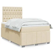 vidaXL vidaXL Box spring postelja z vzmetnico krem 120x190 cm blago, (21309116)