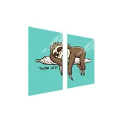 shumee ZAŠČITNA STEKLENA KROŽNIK ZA KUHINJO 65x52 SLOTH