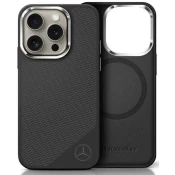 Ovitek Mercedes MEHMP16L23SUGDK iPhone 16 Pro    6.3 black hardcase Silicone Tonal Logo Wood Pattern MagSafe (MEHMP16L23SUGDK)