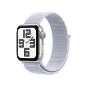 Apple Watch SE: GPS, 40mm, ohišje iz aluminija v srebrni barvi, pašček Sport Loop v barvi modrega oblaka