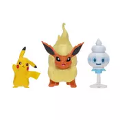 3-delni paket figuric Pokémon - Pikachu, Vanillite, Flareon