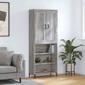 Greatstore Visoka komoda siva sonoma 69,5x34x180 cm inženirski les