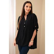 Blouse with a longer back black