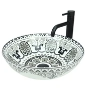 shumee GTM Design Aufsatzwaschbecken 40 cm - Glanz Modern Waschbecken ohne Hahnloch - Elegant Aufsatzwaschbecken Oval für Badezimmer und Gäste WC - nur Bad Waschbecken