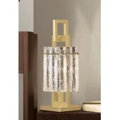 Casa Padrino luxury table lamp brass 15.5 x 15.5 x H. 41.5 cm - Metal bedside lamp with glass lampshade - Luxury table lamps - Luxury quality - Made in Italy