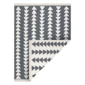 eoshop Preproga TWIN 22994 geometrijska, trikotniki bombažna, dvostranska, okolju prijazna s krajci - antracitna/krem ( - Velikost: 200x290 cm)