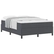 Vidaxl Postelja z vzmetnico Temno siva 140 x 190 cm Žametna tkanina
