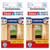 shumee TESA mreža proti komarjem za balkonska vrata, terasa, z ježkom, črna, 1,2 x 2,5 m x 2