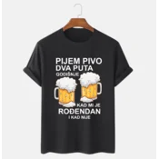 MAFIMI Majica Pijem pivo dva puta godišnje, Crna