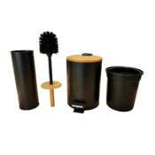 Koš za smeti BAMBOO 3l črn + krtača (SOFT CLOSE)