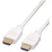 ROLINE Roline HDMI priključni kabel HDMI-A vtič 1.00 m bela 11.04.5701 zaščiten HDMI kabel, (20421230)
