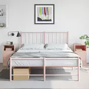 Vidaxl vidaXL Nočne omarice, komplet 2, roza, 34,5 x 39 x 62 cm, jeklo