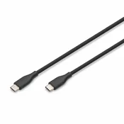 Digitus kabel USB C-C 2m 60W črn silikonski AK-300341-020-S