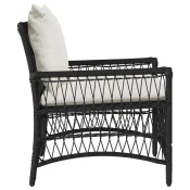 Vrtna stolica s jastukom Crna 73 x 61 x 77 cm poliratan