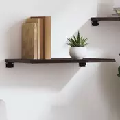 Zidna polica tamnosmeda 60x40x2 cm od obradene hrastovine