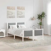 Krevetna konstrukcija Svijetlo siva 120 x 200 cm tkanina