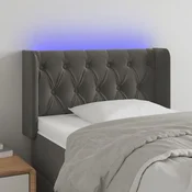 Vidaxl vidaXL Vzglavje postelje z LED diodo temno sivo 83x16x78/88 cm žamet