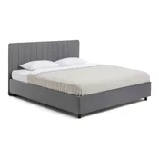 Siva oblazinjena zakonska postelja s prostorom za shranjevanje z letvenim dnom 180x200 cm Myra Slim Line – Bonami Selection