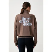 ADIDAS SPORTSWEAR Sportski gornji dio trenirke 3 STRIPES STUDIO svijetloplava / tamno smeda