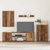 Set TV komoda Zidne 4 pcs Staro drvo Konstruirano drvo