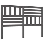 Vidaxl Posteljno vzglavje sivo 141x4x100 cm trdna borovina