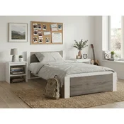 Postelja IKAROS 80 x 200 cm, bela/hrast tartuf Posteljno dno: Z lamelno posteljno dno, Vzmetnica: Vzmetnica Sommera 18 cm