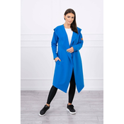 Long hooded cardigan - purple-blue