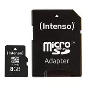 INTENSO kartica Micro SD 8GB Class 10 (SDHC & SDXC) sa adapterom