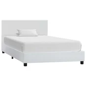 Vidaxl Posteljni okvir belo umetno usnje 90x200 cm