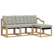 Set vanjskih sofa s jastukom 4 pcs Bijela i svjetlosiva