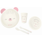 Plastični set za jelo KikkaBoo - Bear with Me, Pink